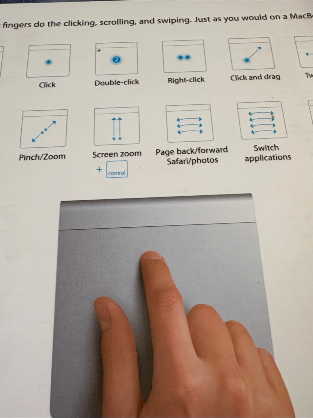 Apple Magic Trackpad - Silver/White Wireless Touchpad A1339 1st generation